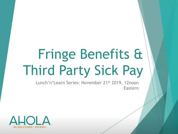 Fringe Benefits & Third Party Sick Pay