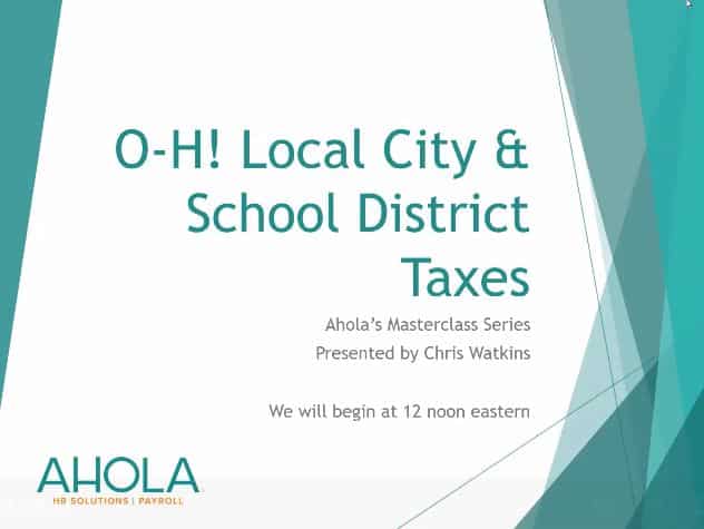 O-H! Local City & School District Taxes